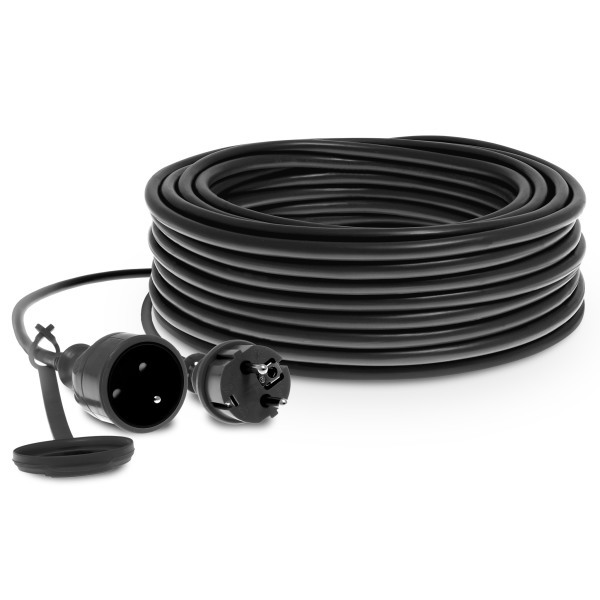 przedłużacz warsztatowy gumowy PJ-PRO/Z/15M/3X2,5/H05RR-F, jednogniazdowy 2p+Z, 16A, 4000W, przewód H05RR-F czarny