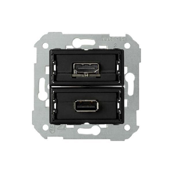 SIMON 82 gniazdo USB + HDMI (V1.4) żeńskie podłączenie HDMI kątowe