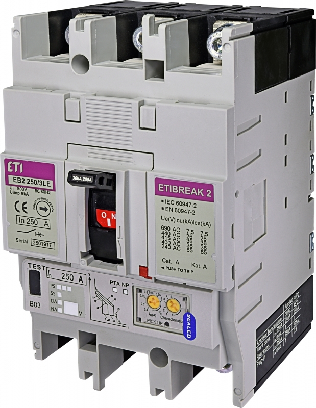 EB2 250/3LE 250A 3p Wyłącznik mocy 3P, 36kA, wyzw. elektroniczny