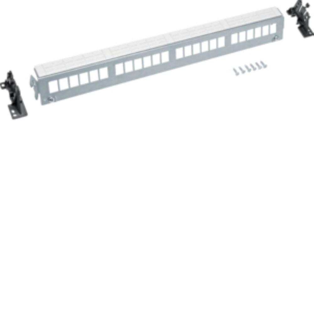 patch panel 24M Keystone, bez modułów, szyna TS lub płyta montażowa