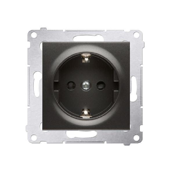 SIMON 54 gniazdo SCHUKO z przesłonami szybkozłącza 16A 250V (moduł) antracyt