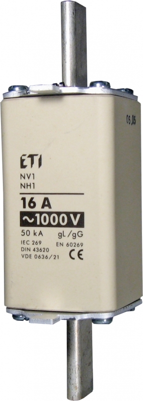 NH1 gG 125A/1000V Wkładka topikowa przemysłowa zwłoczna