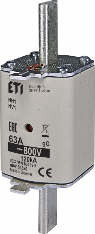 NH1 gG 100A/800V Wkładka topikowa zwłoczna - 800V - KOMBI