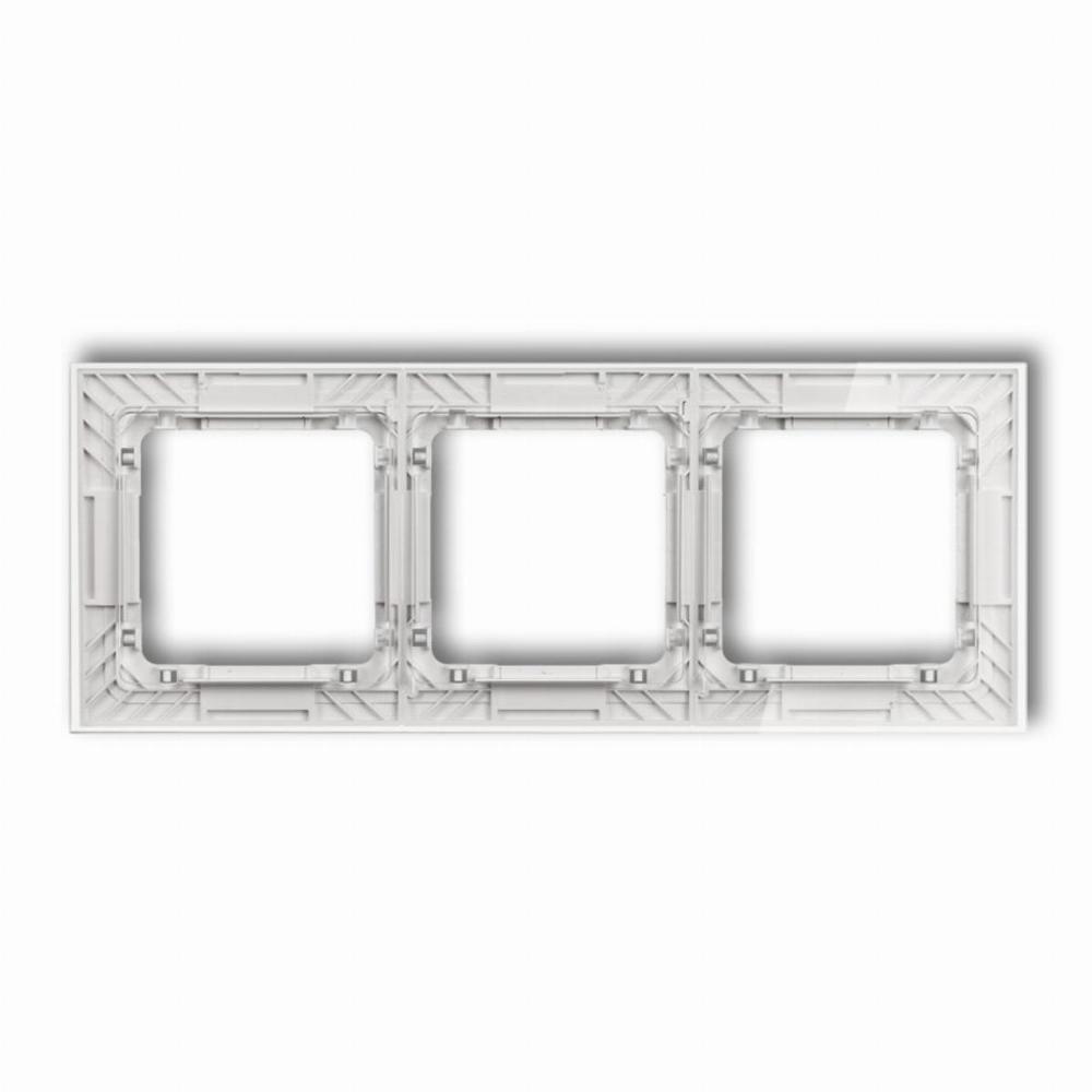 ramka uniwersalna potrójna transparentna DECO Art - efekt szkła (ramka: transparentna; spód: biały)