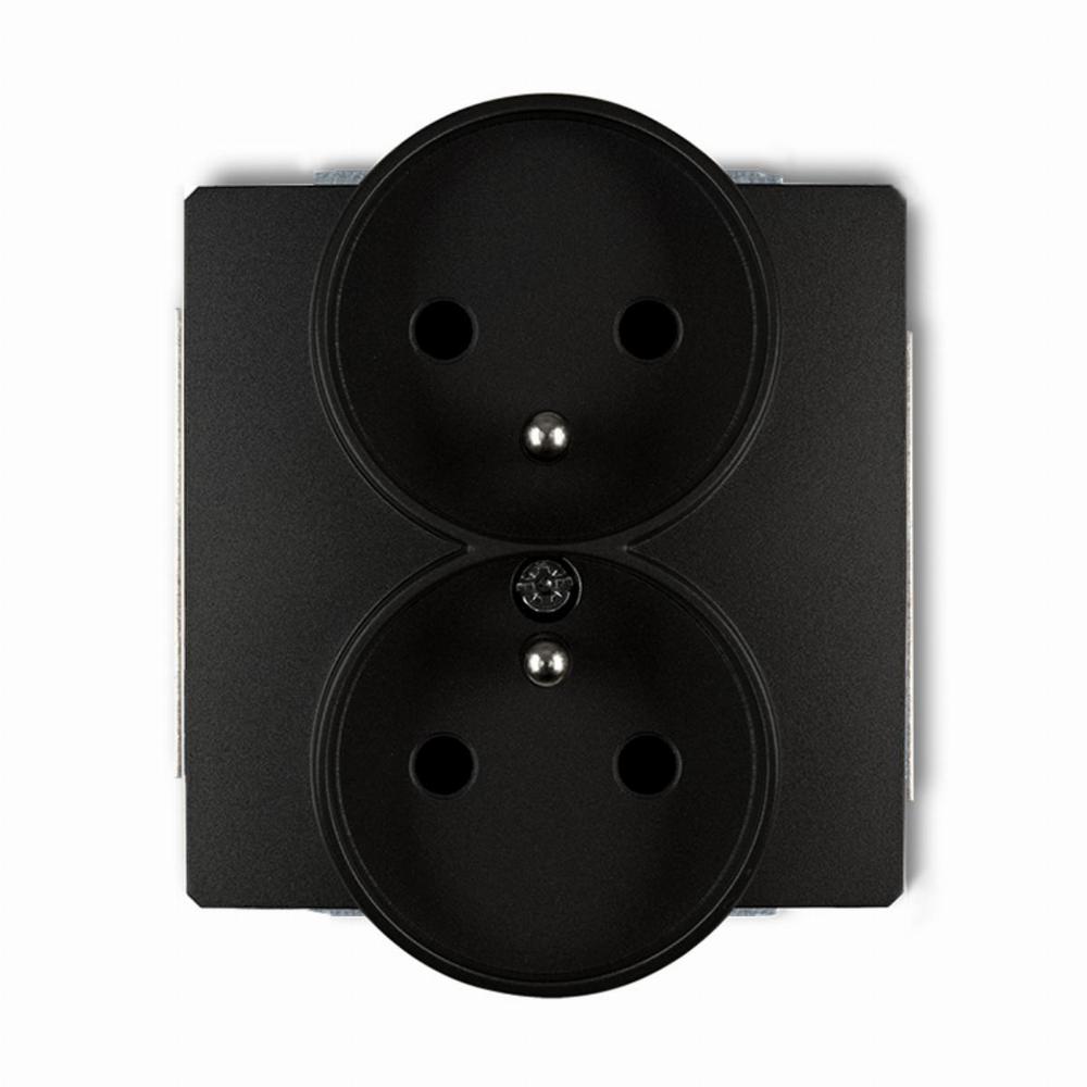 mechanizm gniazda podwójnego do ramki DECO Soft z uziemieniem 2x(2P+Z) (przesłony torów prądowych)