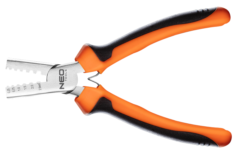 Zaciskarka/szczypce do zaciskania końcówek 0.25-2.5 mm2 (15-9 AWG), 140 mm