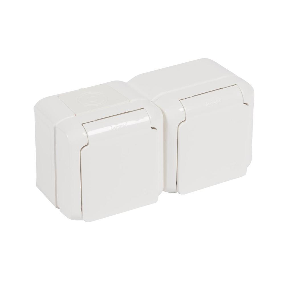 gniazdo 2X2P+Z 16A FORIX IP44 - 250 V białe