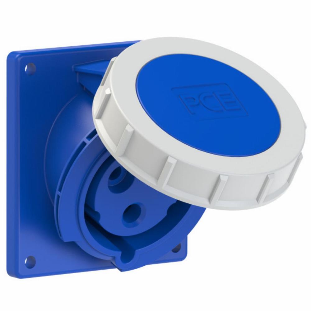 GNIAZDO TABLICOWE SKOŚNE TWIST 32A 2P+Z 230V 50/60Hz 6h IP67 (KOŁNIERZ 92X100, ROZSTAW ŚRUB 77X85)