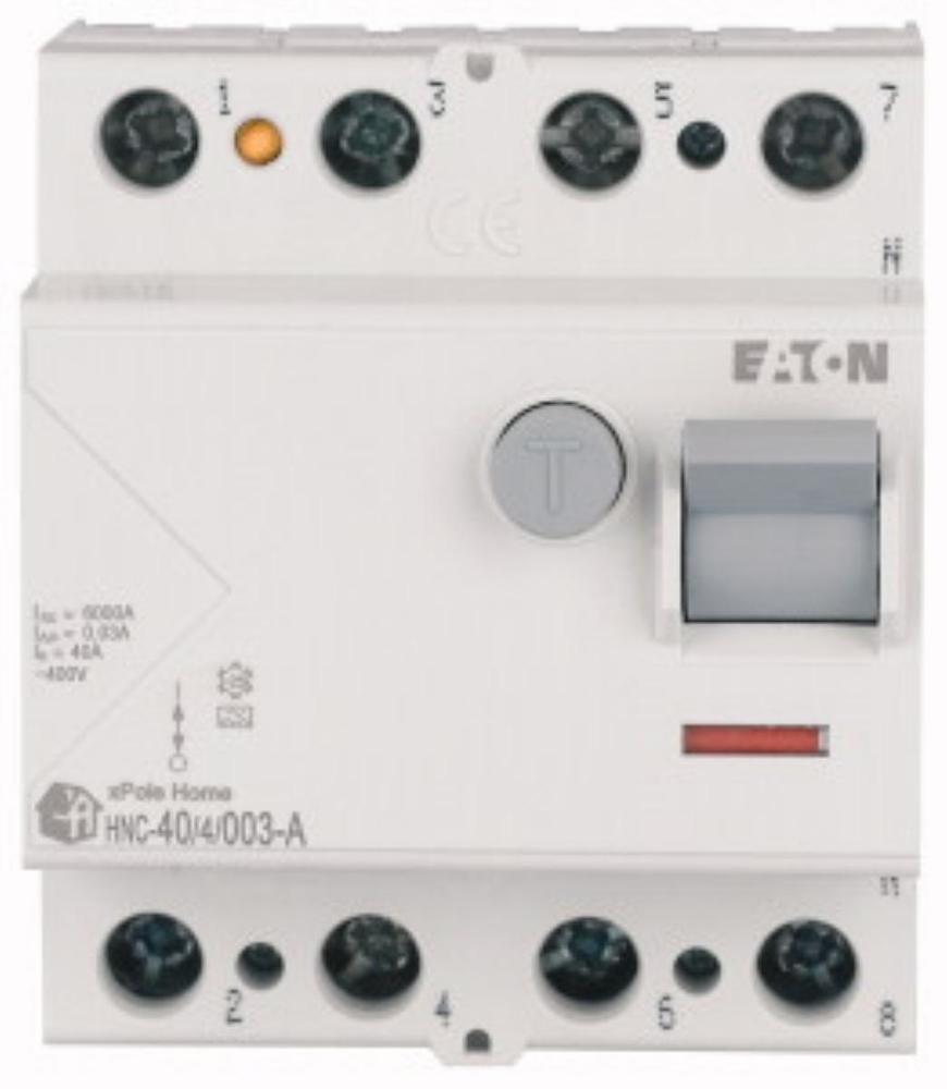 HNC-40/4/003-A Wyłącznik różnicowoprądowy 6kA, In=40A, I?N=0,03A, Typ A, 4-bieg. Seria HNC