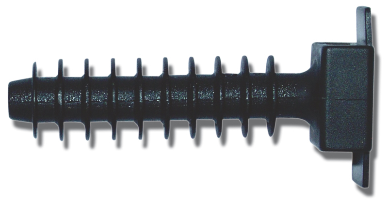 Kołek montaż do opasek fi 6mm płaski czarny /50/