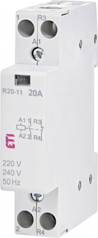 stycznik modułowy 20A styk zwierny i rozwierny (1 mod. 2 bieg.) R 20-11 230V