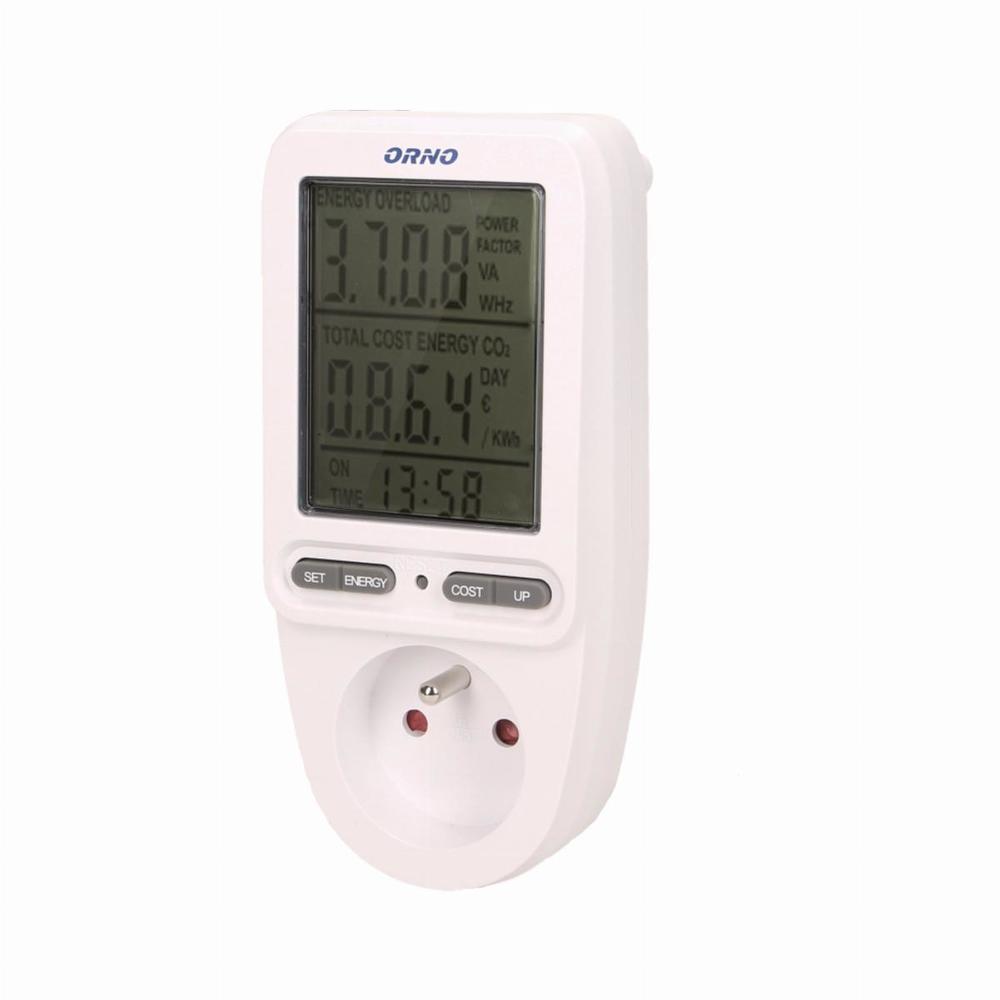 watomierz, kalkulator energii z wyświetlaczem LCD, biały