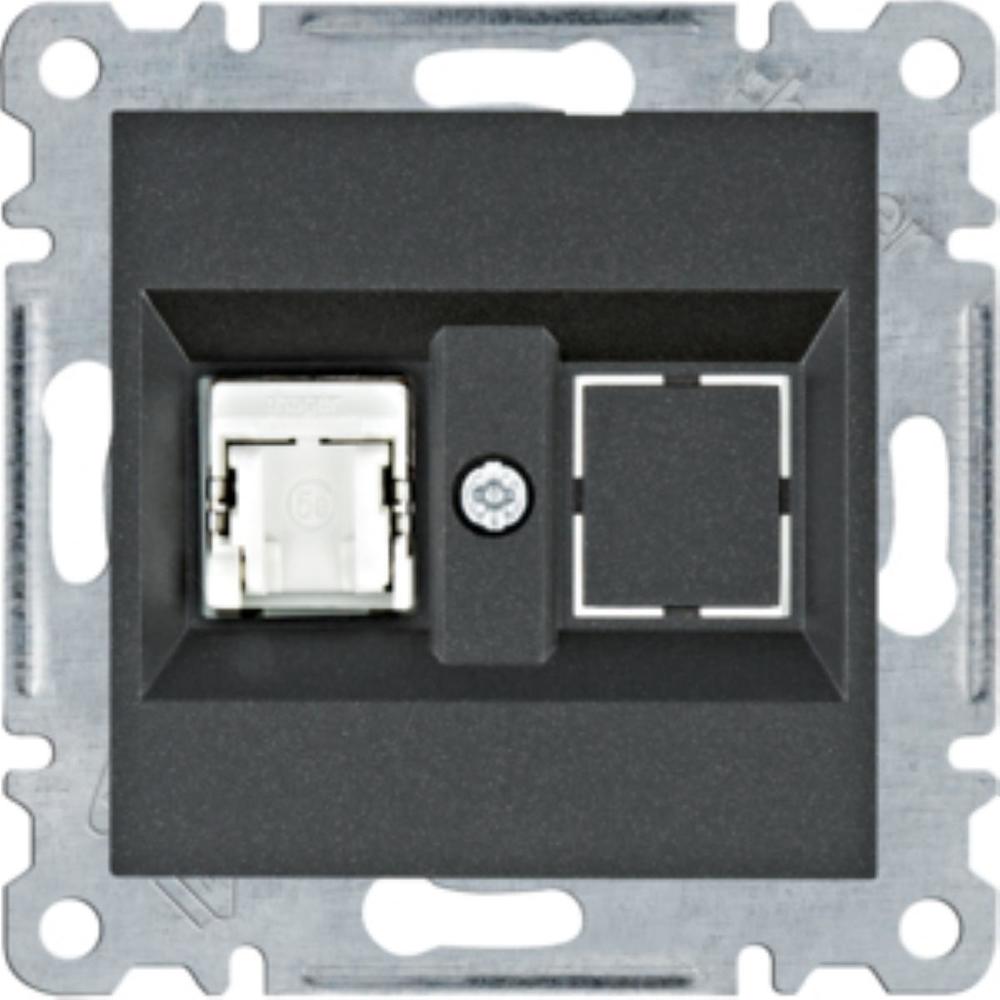 gniazdo LUMINA komputerowe pojedyczne RJ45 kat.5e FTP, czarny