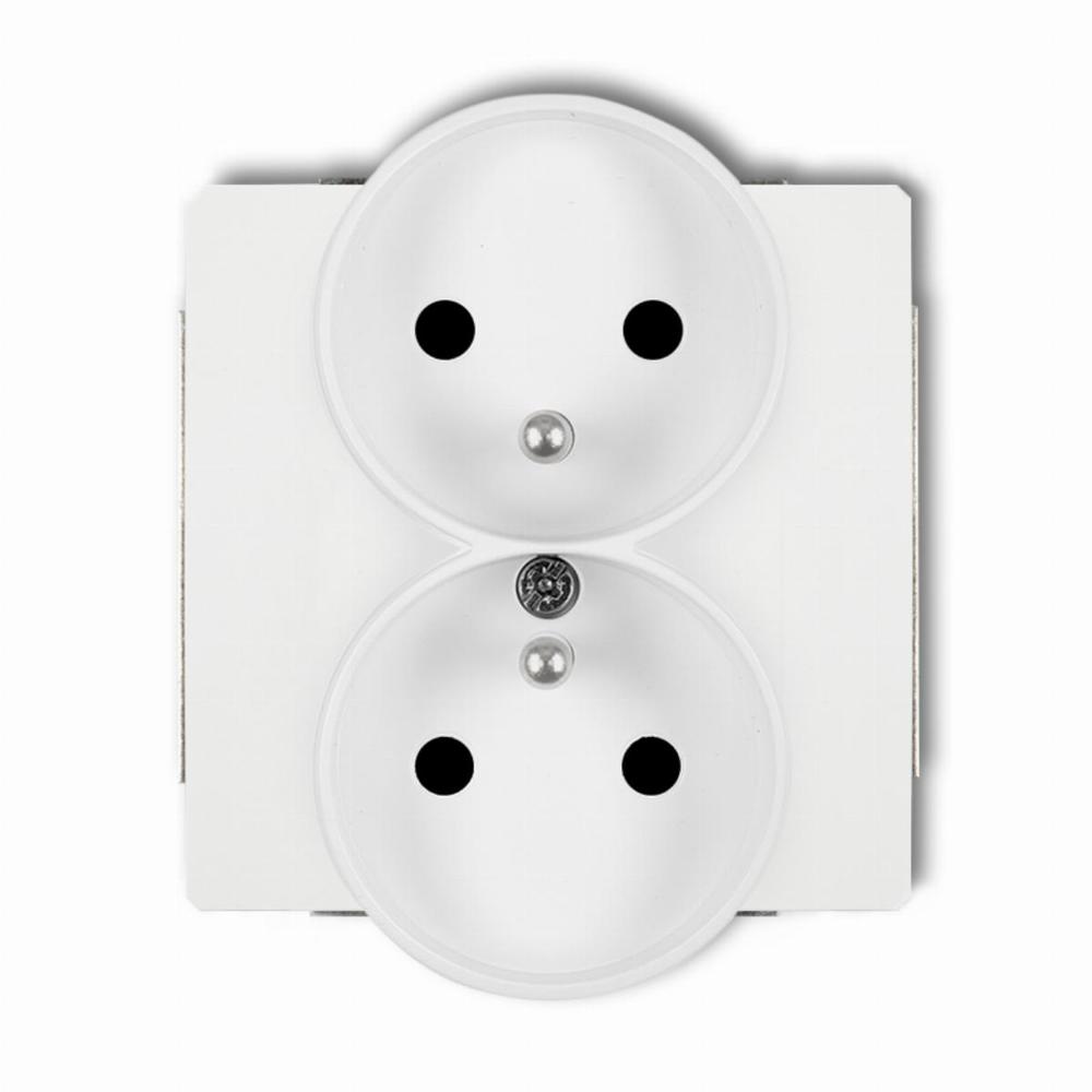 mechanizm gniazda podwójnego do ramki DECO Soft z uziemieniem 2x(2P+Z) (przesłony torów prądowych)