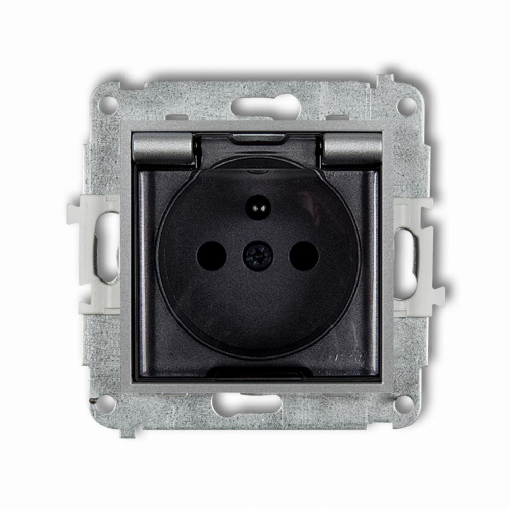 mechanizm gniazda bryzgoszczelnego 7MGPB-1zdp z uziemieniem 2P+Z (klapka dymna, przesłony torów prądowych)