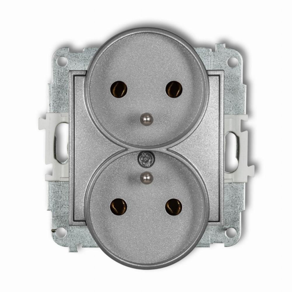 mechanizm gniazda podw. do ramki z uziemieniem 7MGPR-2z 2x(2P+Z) (bez przesłon torów prądowych)