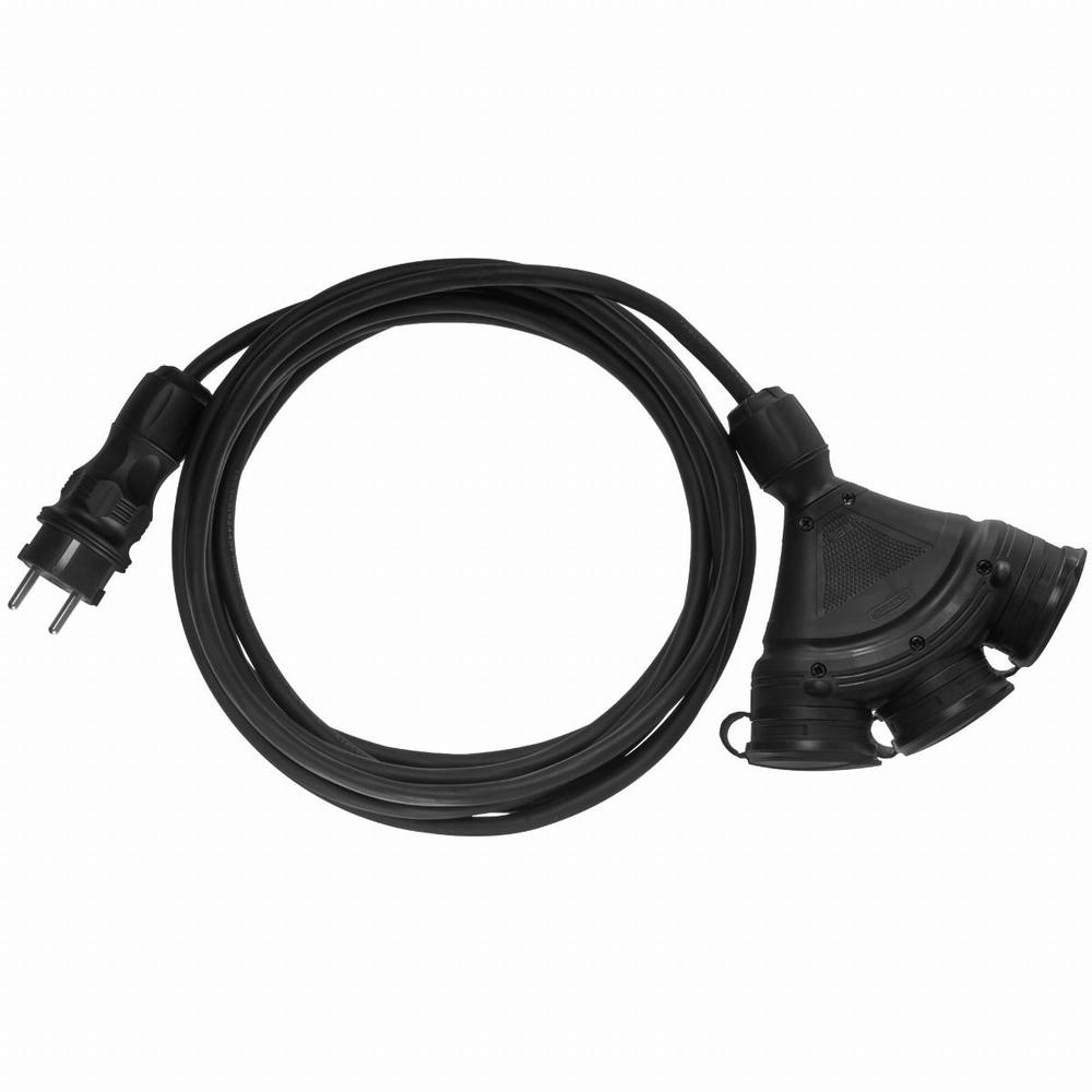 przedłużacz budowlany X3 PS-X3/54/20M/3X2,5/H05RR-F CZARNY , przewód w oponie gumowej H05RR-F czarna 3x2,5mm2, IP 54, wtyczka i gniazdo w kolorze czarno-czerwonym, przewód kolor czarny