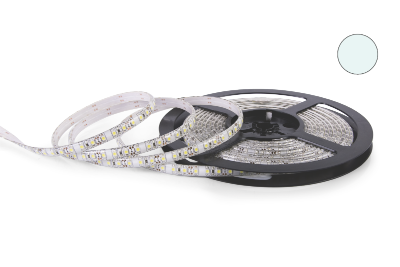 taśma LED NEXTEC 12V SMD 3528 - 600 LED IP63 BIAŁY ZIMNY PODŁOŻE BIAŁE ROLKA 5m 8mm