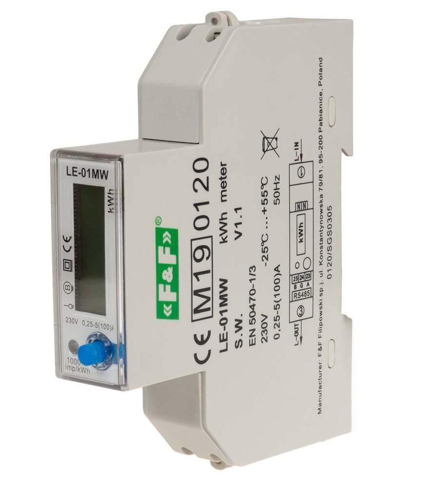 licznik jednofazowy zużycia energii czynnej, biernej, Modbus RTU, wielotaryfowy