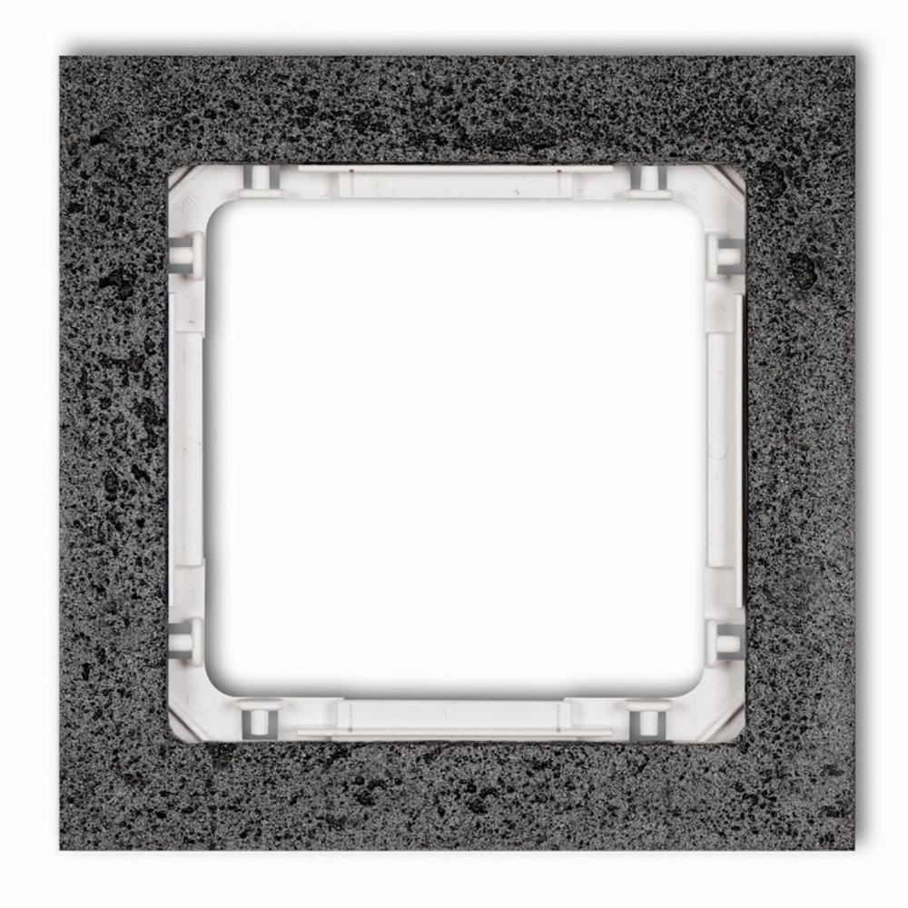 ramka DECO uniwersalna pojedyncza - beton (ramka: antracytowa; spód: biały)