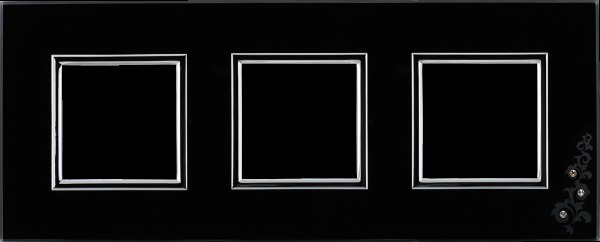 ramka 3-kr. BLACK GLASS MS1 mrożenie +3 kryształki Swarovski