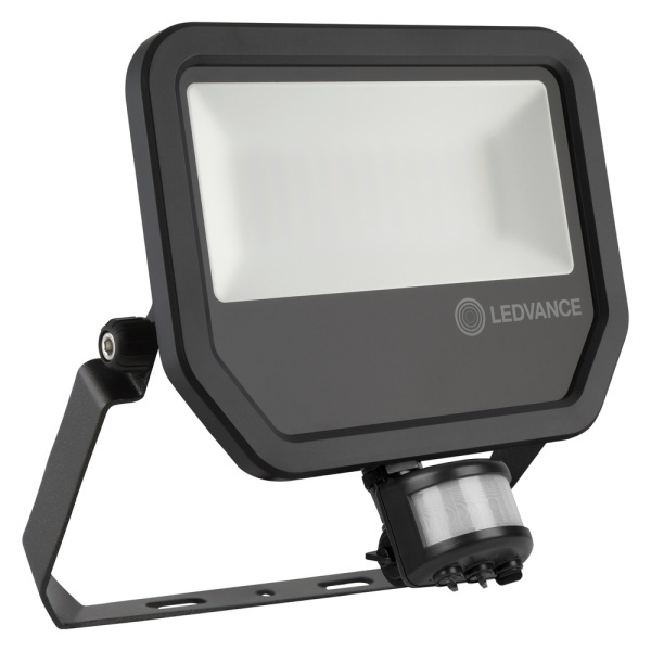 naświetlacz LED FLOOD PFM 50W/4000K SYM 100 S BK LEDV z czujnikiem ruchu