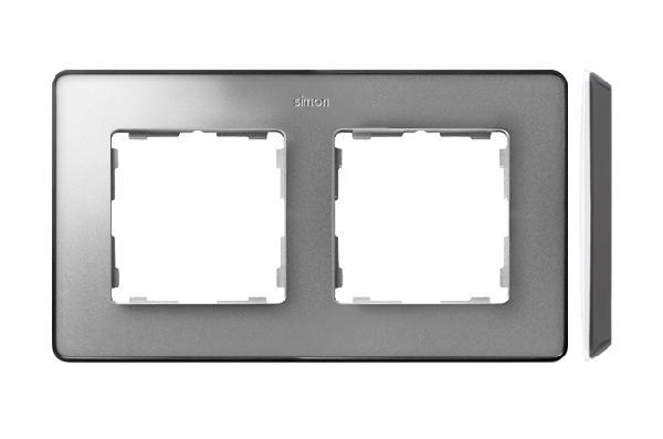 SIMON 82 DETAIL SELECT ramka 2-kr. aluminium/podstawa grafit