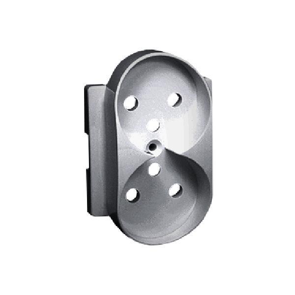 SIMON 82 pokrywa gniazda podwójnego z przesłonami do ramek DETAIL aluminium