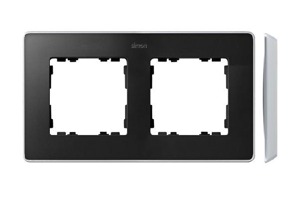 SIMON 82 DETAIL SELECT ramka 2-kr. grafit/podstawa aluminum