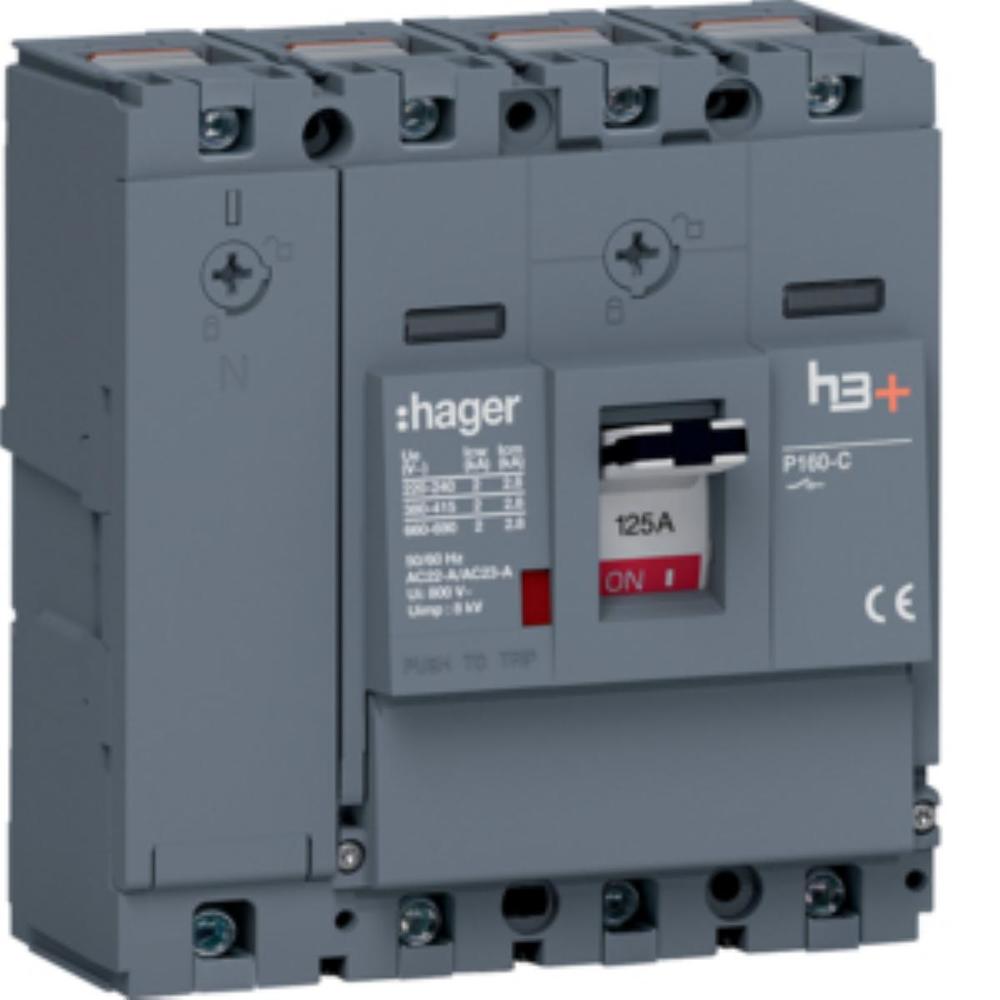 MCCB Rozłącznik mocy h3+ P160 4P 125A