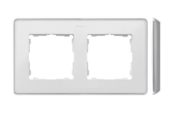 SIMON 82 DETAIL SELECT ramka 1-kr. biały/podstawa aluminium