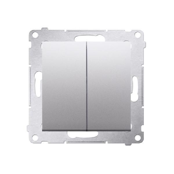 SIMON 54 wyłącznik krzyżowy podwójny bez piktogramu szybkozłącza 10A 250V (moduł) srebrny mat
