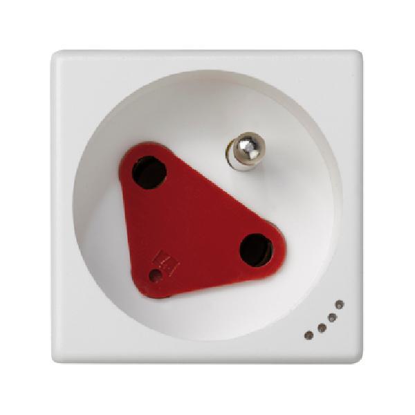 K45 gniazdo pojedyncze K45 z/uz. DATA z sygnalizacją napięcia zaciski śrubowe 16A 250V 45x45mm czysta biel