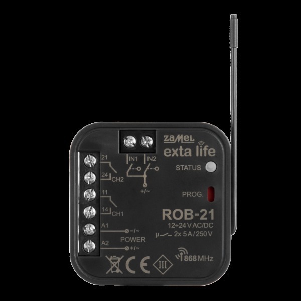 odbiornik radiowy bramowy TYP: ROB-21/12-24V