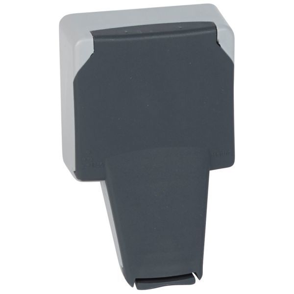 gniazdo pojedyncze PLEXO IP66 2P+Z z klapka blokujaca wtycz.16A - 250V- mechanizm bez puszki