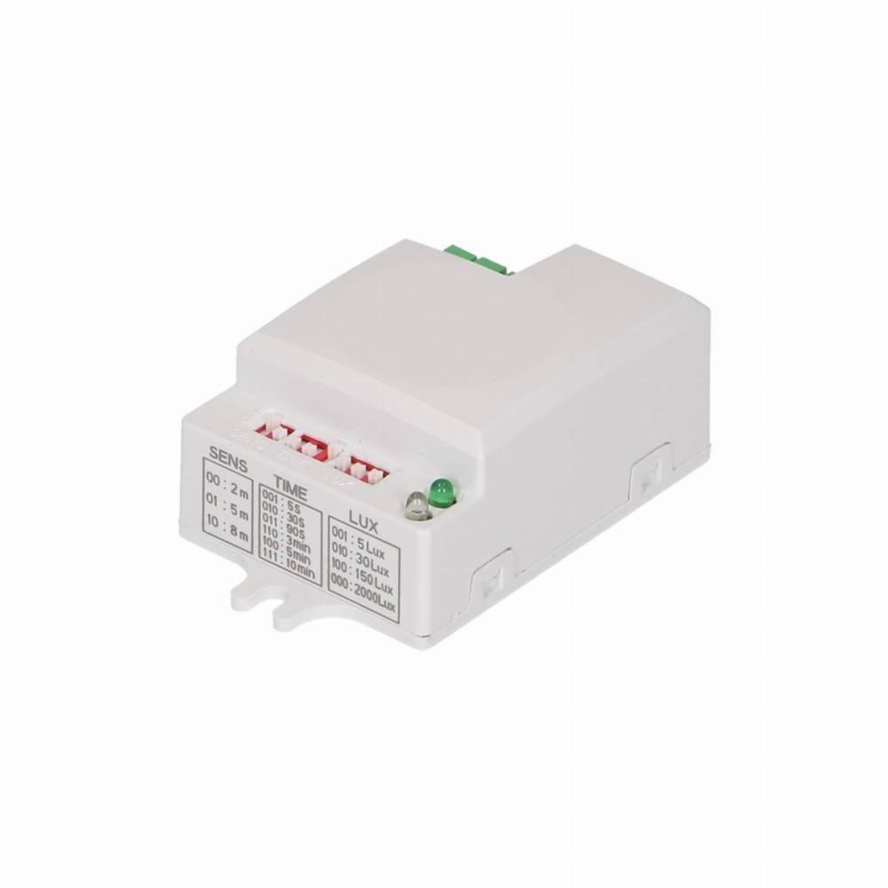 czujnik ruchu mini mikrofalowy 360/180st. z regulacją zworkową, IP20, 1200W