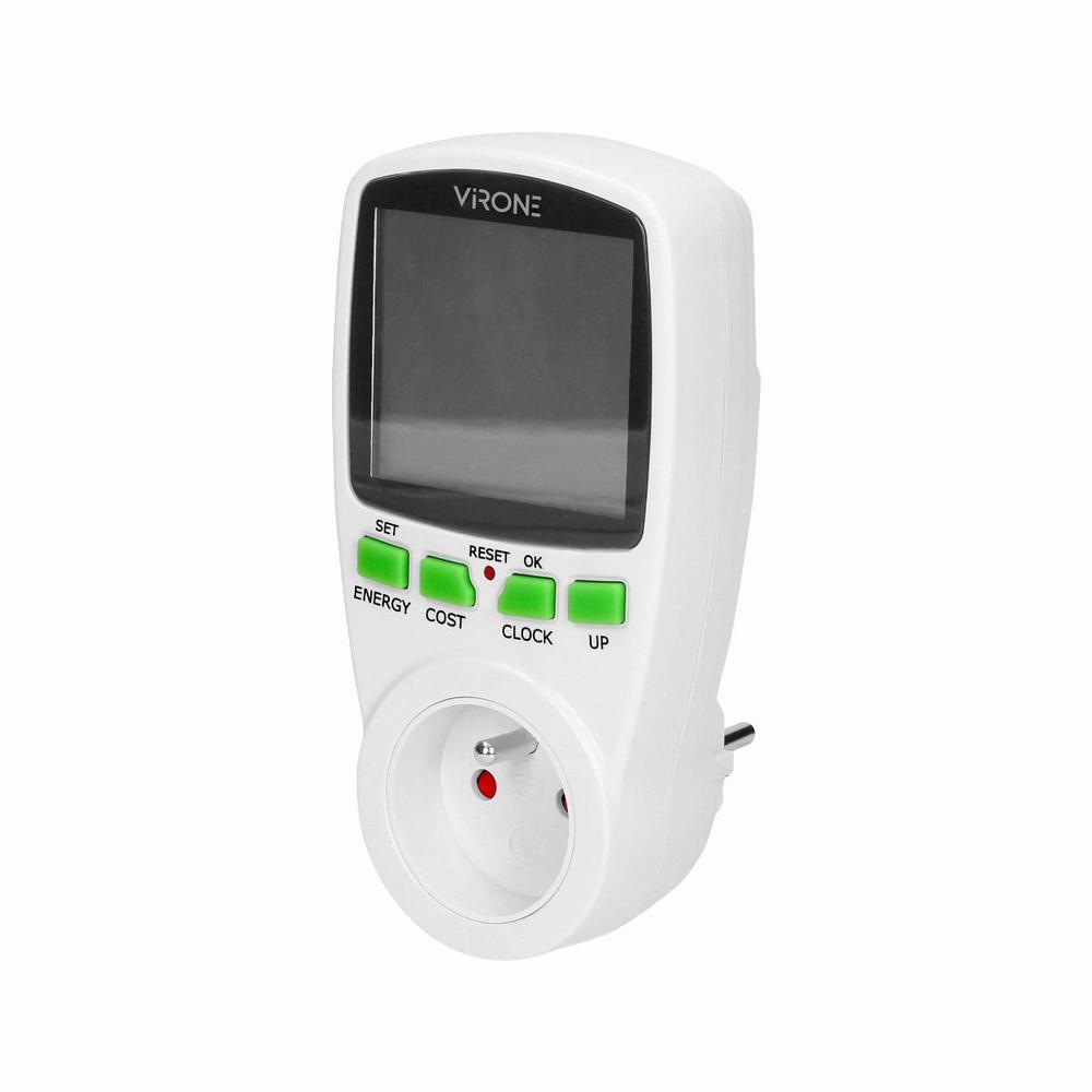 watomierz dwutaryfowy kalkulator energii z wyświetlaczem LCD, 2 oddzielne taryfy, wewnętrzny akumulator