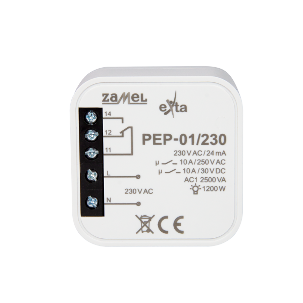 przekaźnik elektromag. dopuszkowy 230VAC, 10A TYP: PEP-01/230