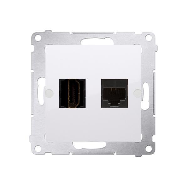 SIMON 54 gniazdo HDMI + RJ45 kat.6. (moduł) biały