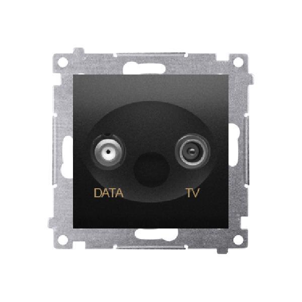 SIMON 54 gniazdo antenowe TV-DATA 5dB 5-1000MHz 2 porty wyjściowe typu "F" (moduł) czarny mat