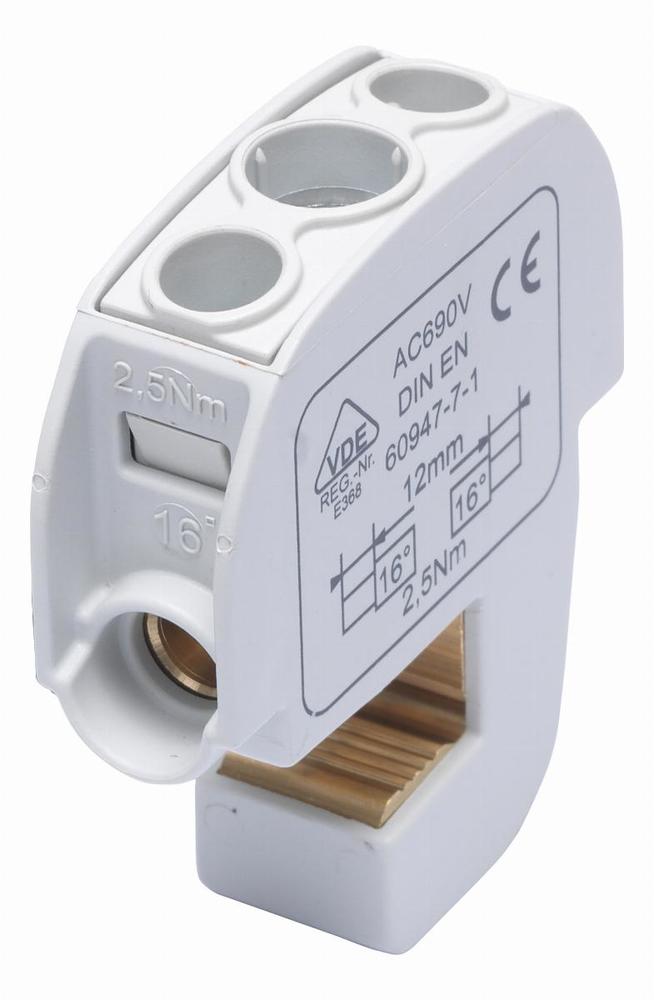 zacisk izolowany szynowy SBB 16 86105 SIMBLOCK szary
