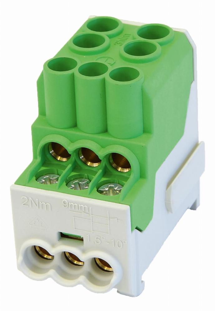 SDB 100 blok rozdzielczy-dystrybucyjny Al/Cu 80010 SIMBLOCK zielony