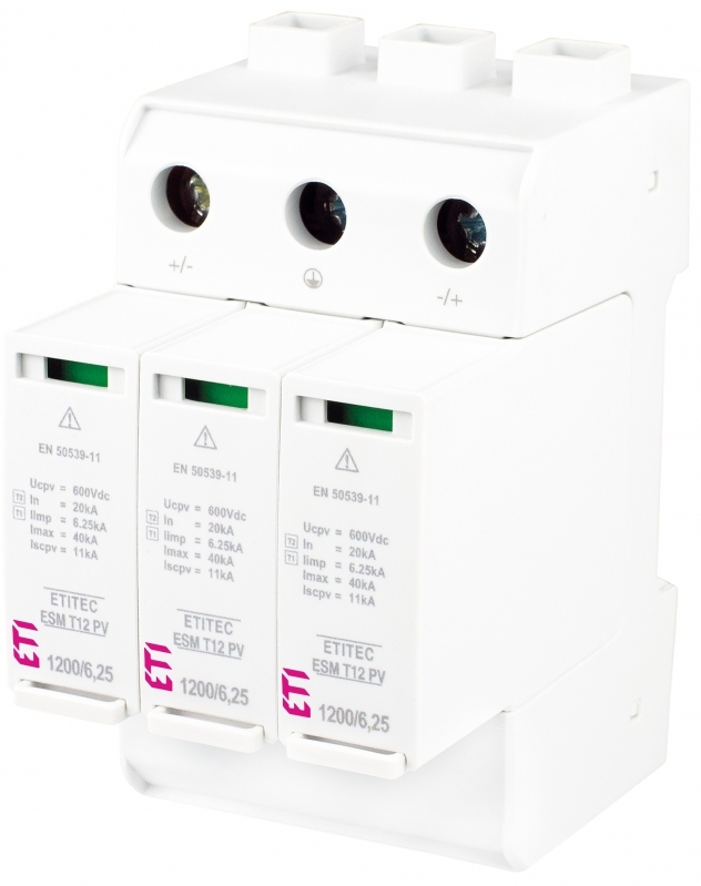ogranicznik przepięć ETITEC ESM T12 PV 1200/6,25 Y T1, T2 (B, C) - do systemów PV