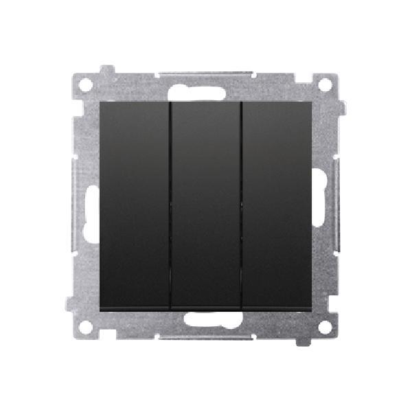 SIMON 54 wyłącznik potrójny szybkozłącza 10A 250V (moduł) czarny mat