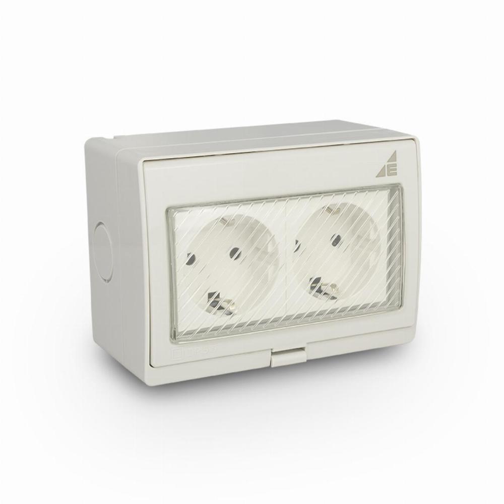 gniazdo podwójne Schuko natynkowe G2SN IP55 "AQUA55"