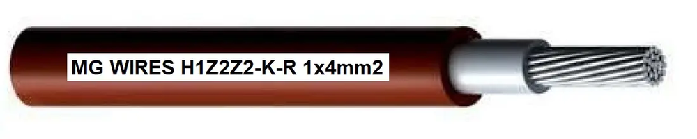 kabel fotowoltaiczny // MG Wire // 1x4mm2, 0,6/1kV (czerwony, szpula) (H1Z2Z2-K-R-4MM2/500M)