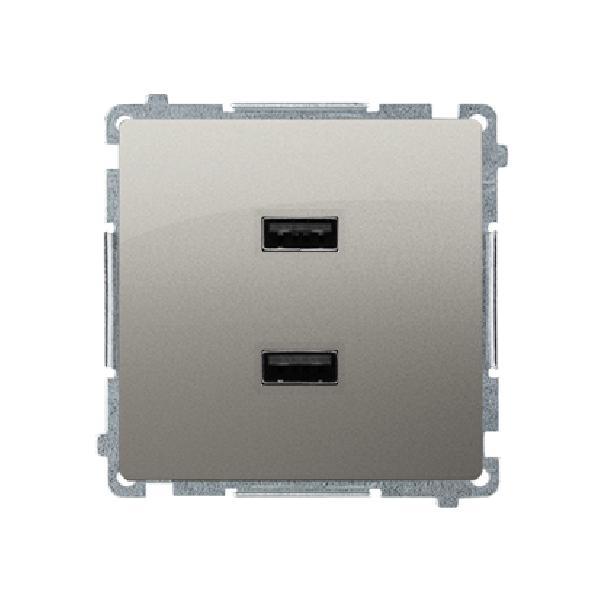 SIMON BASIC ładowarka 2xUSB 2,1A 5V DC 230V (moduł) satynowy