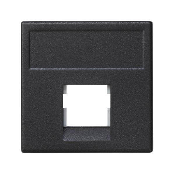 K45 plakietka teleinformatyczna K45 Keystone pojedyncza bez osłon płaska uniwersalna 45x45mm szary grafit