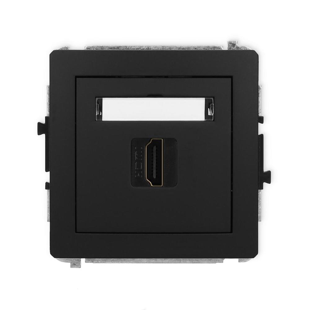 mechanizm gniazda pojedynczego DECO HDMI 2.0 czarny mat