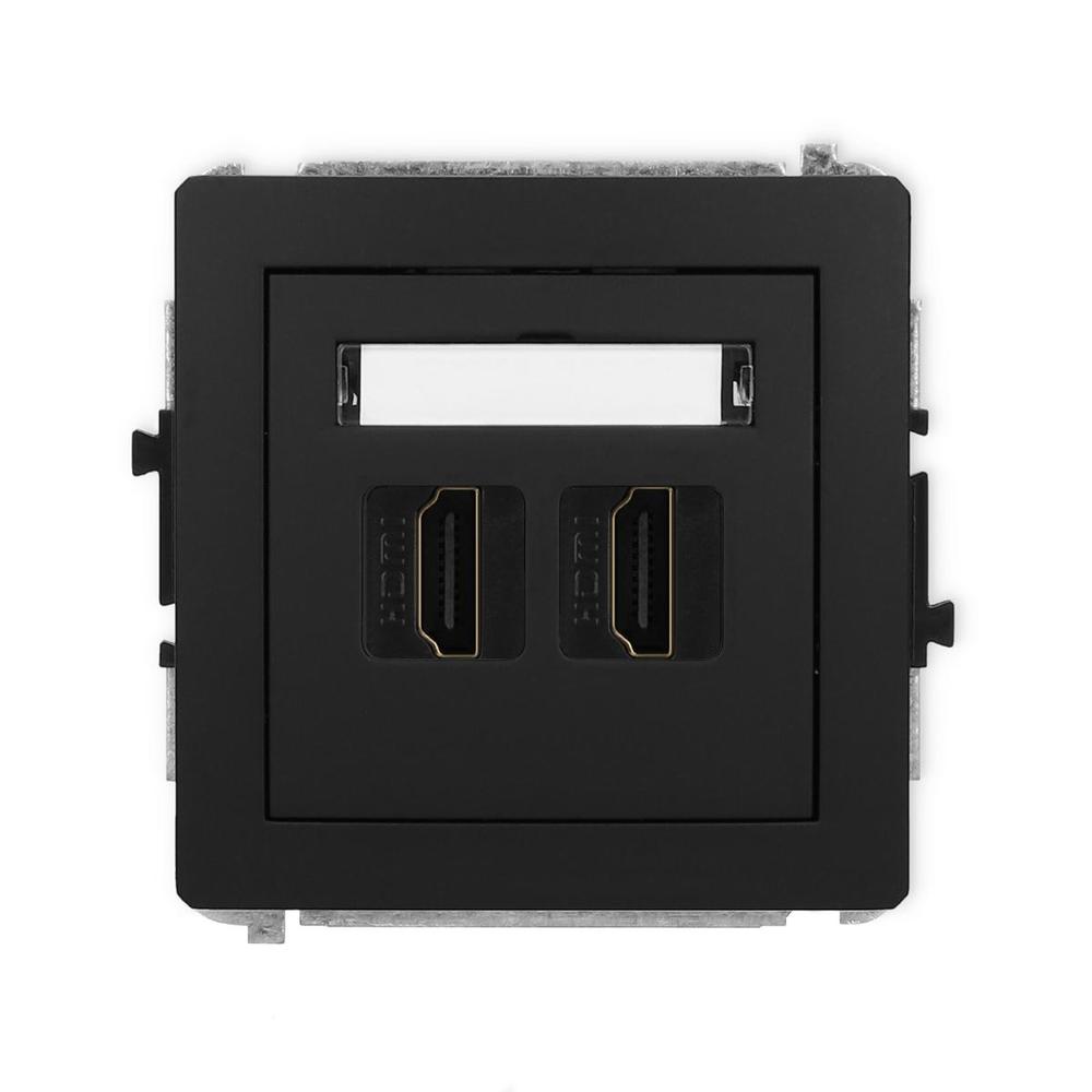 mechanizm gniazda podwójnego DECO HDMI 2.0 czarny mat